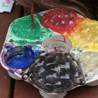 Outdoor Play: Bubble and Straw Painting.