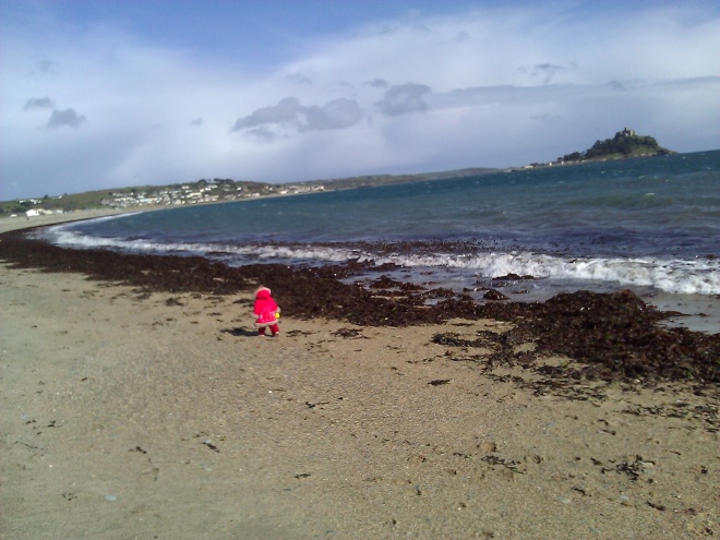 toddler on beach